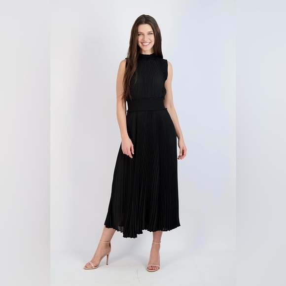 Nanette Lepore Dresses & Skirts - Nanette Lepore Black High Neck Ruffle Pleats Women's Maxi Dress Formal Party
